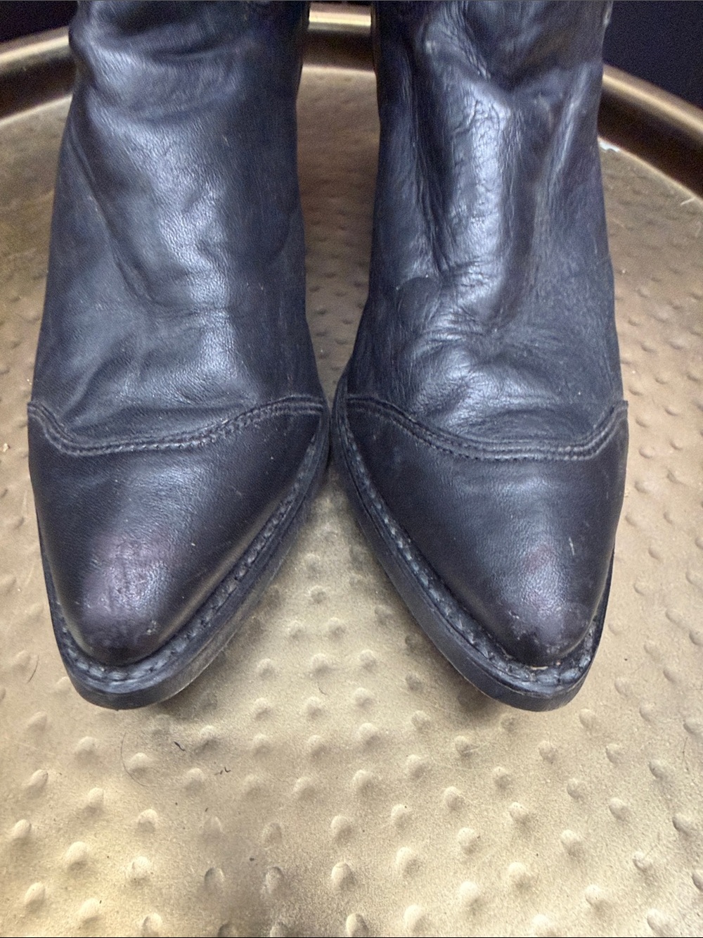 Harley-Davidson Vintage Black Leather Knee-High Lace-Up Women's Boots - Picture 6 of 11